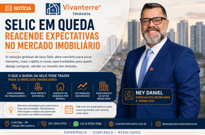 Selic em possível queda reacende expectativas no mercado imobiliário brasileiro, afirma o especialista Ney Daniel